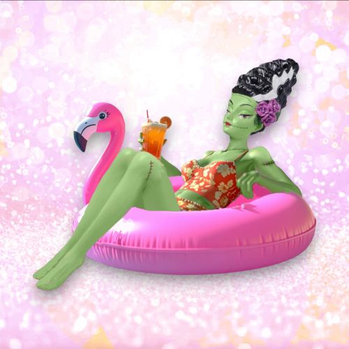 12in Summer Monster Bride in Pool Float Min/2 - NEW SpookySummer - IN Stock Feb 2026